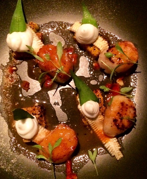 Wok Seared Scallops with Sweet Corn, Salted Chilli and Coconut